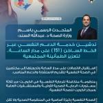 تدشين خدمة الدعم النفسي عبر الخط الساخن (151) على مدار الساعة لتعزيز الطمأنينة المجتمعية.