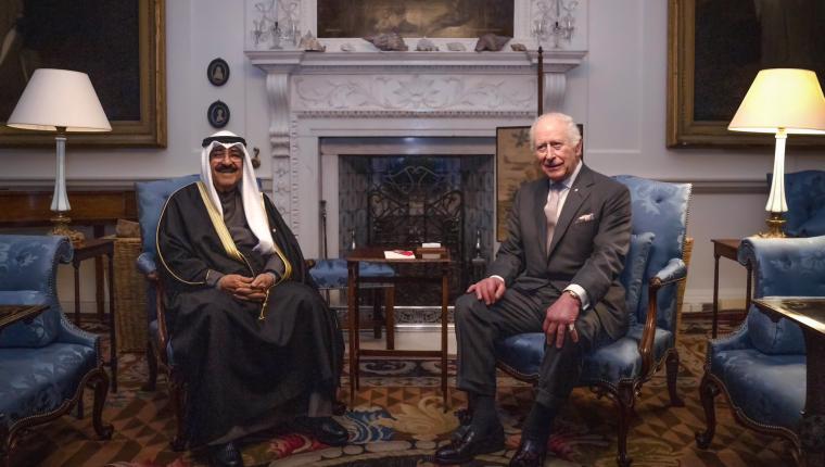 حضرة صاحب السمو أمير البلاد الشيخ مشعل الأحمد الجابر الصباح يقوم بزيارة صاحب الجلالة الملك تشارلز الثالث