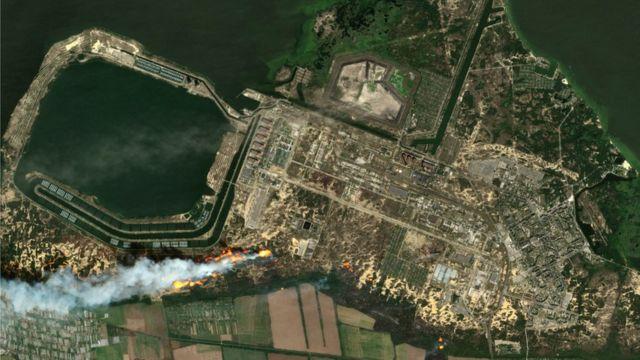 صورة من الفضاء للمحطة.