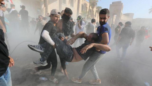 تظاهرات أنصار الصدر في العراق